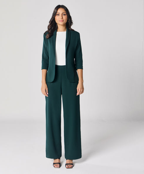 Green Flared Formal Trouser