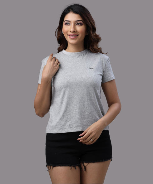 ZIGZAG Basic Crew Neck Gray Tshirt