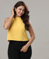 Sleeveless Chiffon Flared Yellow Top
