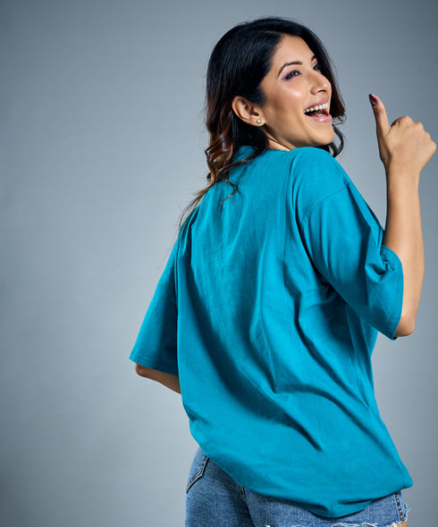 Oversize Peacock Blue Tshirt