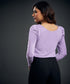 Long Puff Sleeve Purple Ponte Top