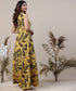 Loose Fitted Printed Yellow Maxi Dress
