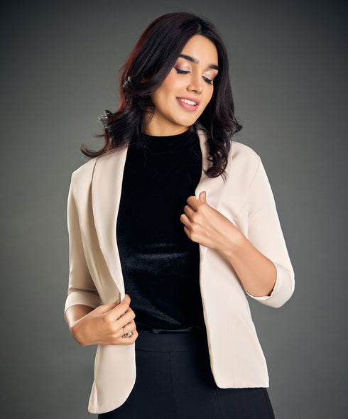 Cream Work Office Blazer