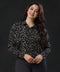 Oversized Ladies Black Printed Shirt