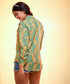 Oversized yellow & green printed shirt