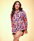 Oversized Chiffon Random Printed Shirt