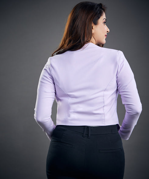 Cropped Lavender Work Wear Blazer
