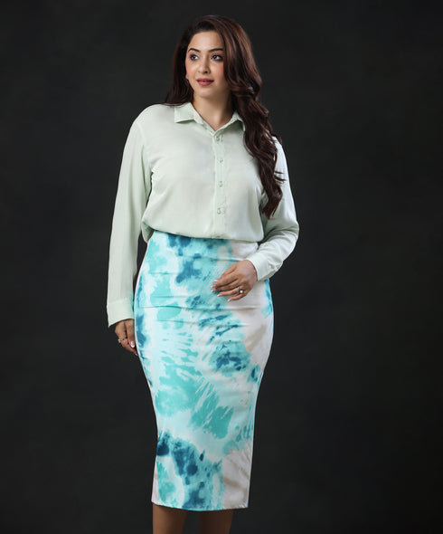 Long Sleeve Solid Light Green Shirt