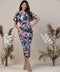 Front Detailed Shift Modern Floral Dress