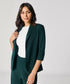 Curved Label Collared Classic Jacket- Green
