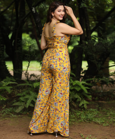 Extra-Large Flared Leg Printed Jumpsuit