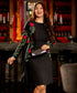 Rose Embroidered Black Dress