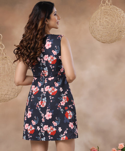 Sleeveless Floral Mini Dress