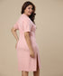 Side Slit Pink Midi Dress