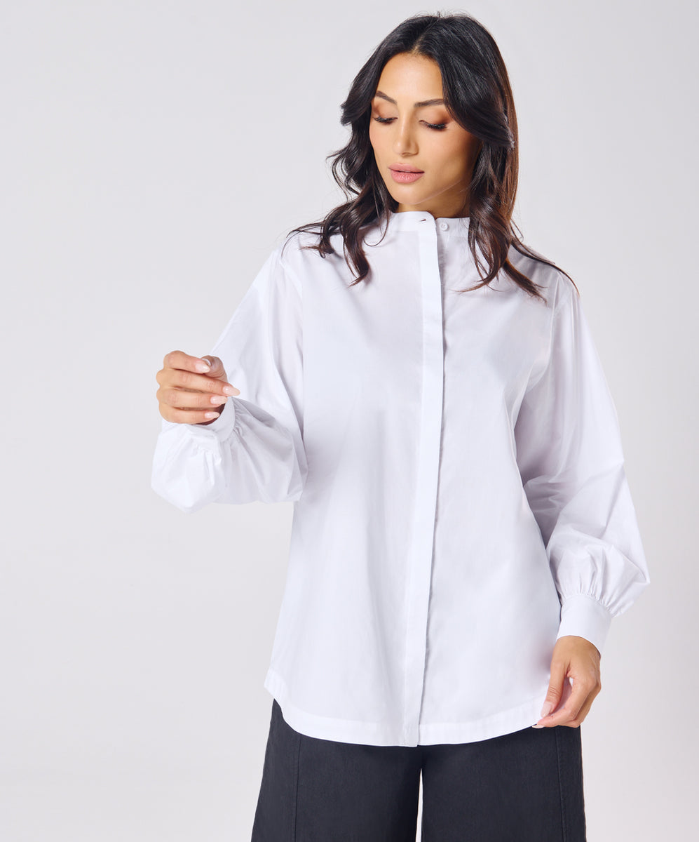 Dress Shirt - Mandarin Collar - White main image 0