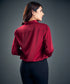 Maroon Work Wear Satin Shirt Blouse