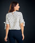 Sleeve Tie White And Black Chiffon Top