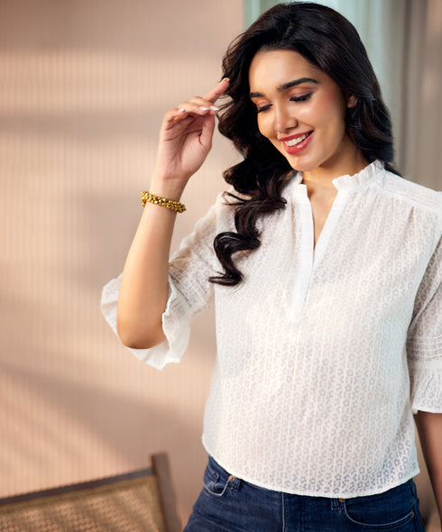 Off Duty Calm Floral Cotton Top