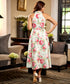 Halter Neck Floral White Midi Dress