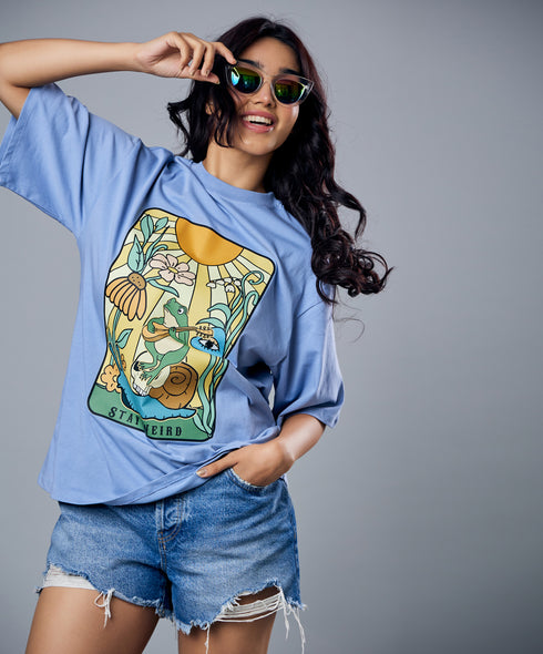 Frog With A Guitar Oversized Tshirt