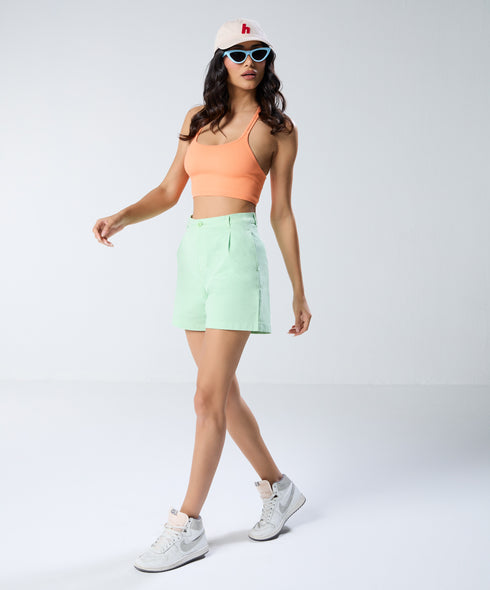 Light Green Pleated Short