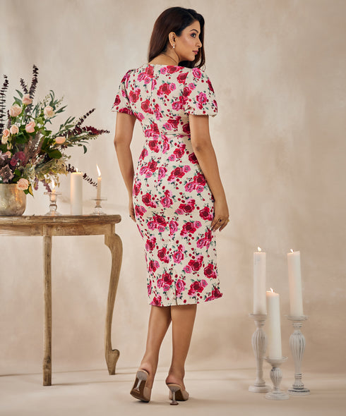 Floral Printed Puff Sleeve Dress