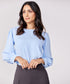 Satin Long Blue Sleeve Top