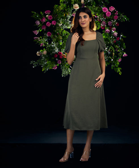 Chiffon Square Neck Dress