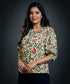 Half Sleeve Printed Chiffon Round Neck Top