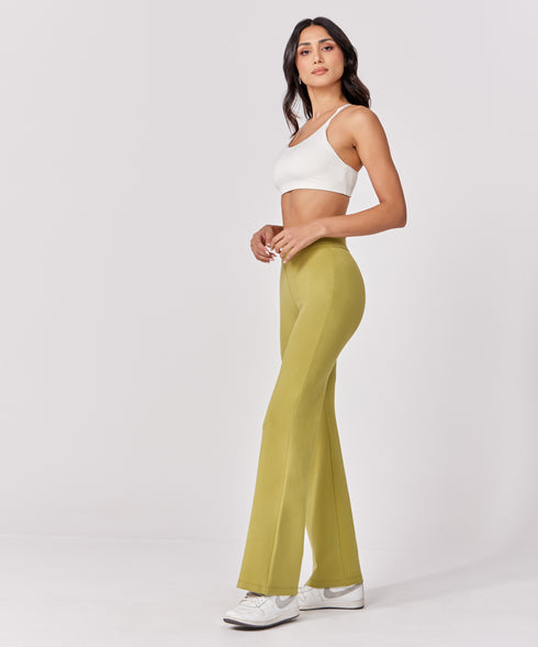Ponte Flared Light Green Pant