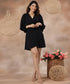 Lantern Sleeve Belted Wrap Dress