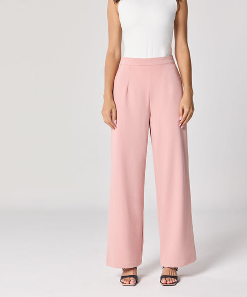 Pink Flared Leg Formal Pant