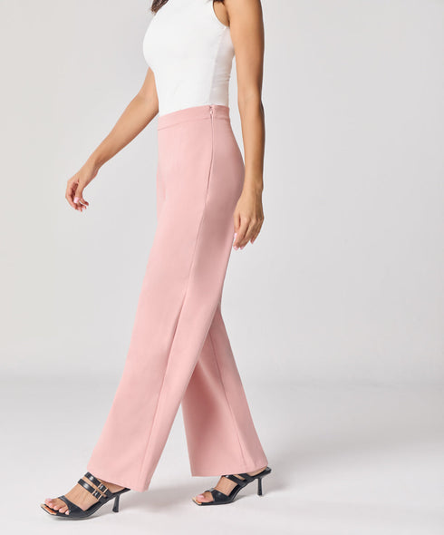 Pink Flared Leg Formal Pant
