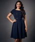 Shank Attached Navy Mini Dress