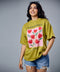 Tulip Flower Market Printed Oversized Tshirt