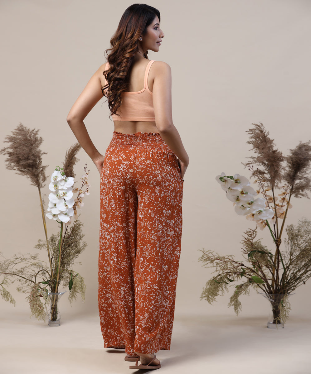 comfort fit cotton pants - deep orange main image 0