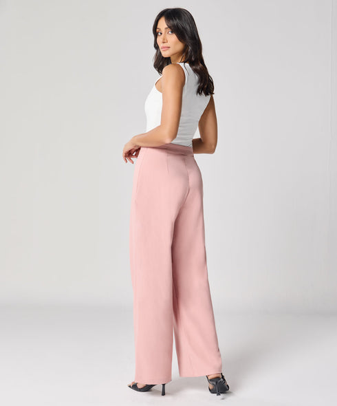 Pink Flared Leg Formal Pant