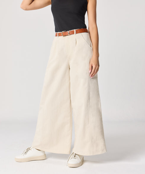 Flare Light Beige Twill Pant