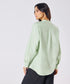 Mandarin Collar Cotton Oversized Shirt- Baby Green