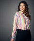 Oversized Ladies Check Printed Shirt