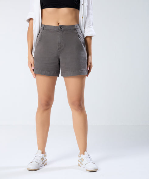 Dark Grey Pleated short