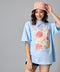 Oversize Light Blue Floral Tshirt