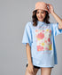 Oversize Light Blue Floral Tshirt