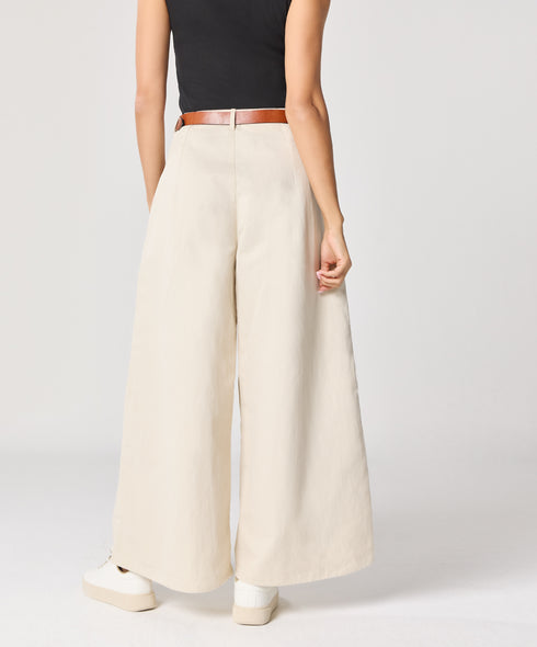 Flare Light Beige Twill Pant