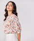 Half Puffed Sleeve Round Neck Printed Top