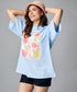Oversize Light Blue Floral Tshirt