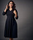 Side Looped Skater Black Dress