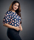 Half Sleeve Blue & Pink Printed Top