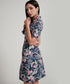 Front Zippered Printed Skater Mini Dress