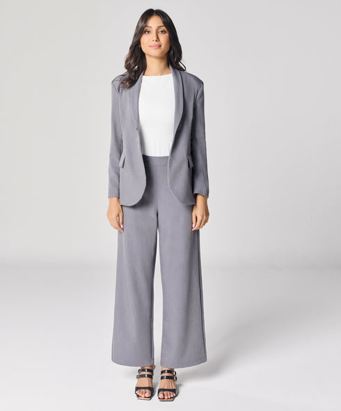 Grey Flared Formal Pant